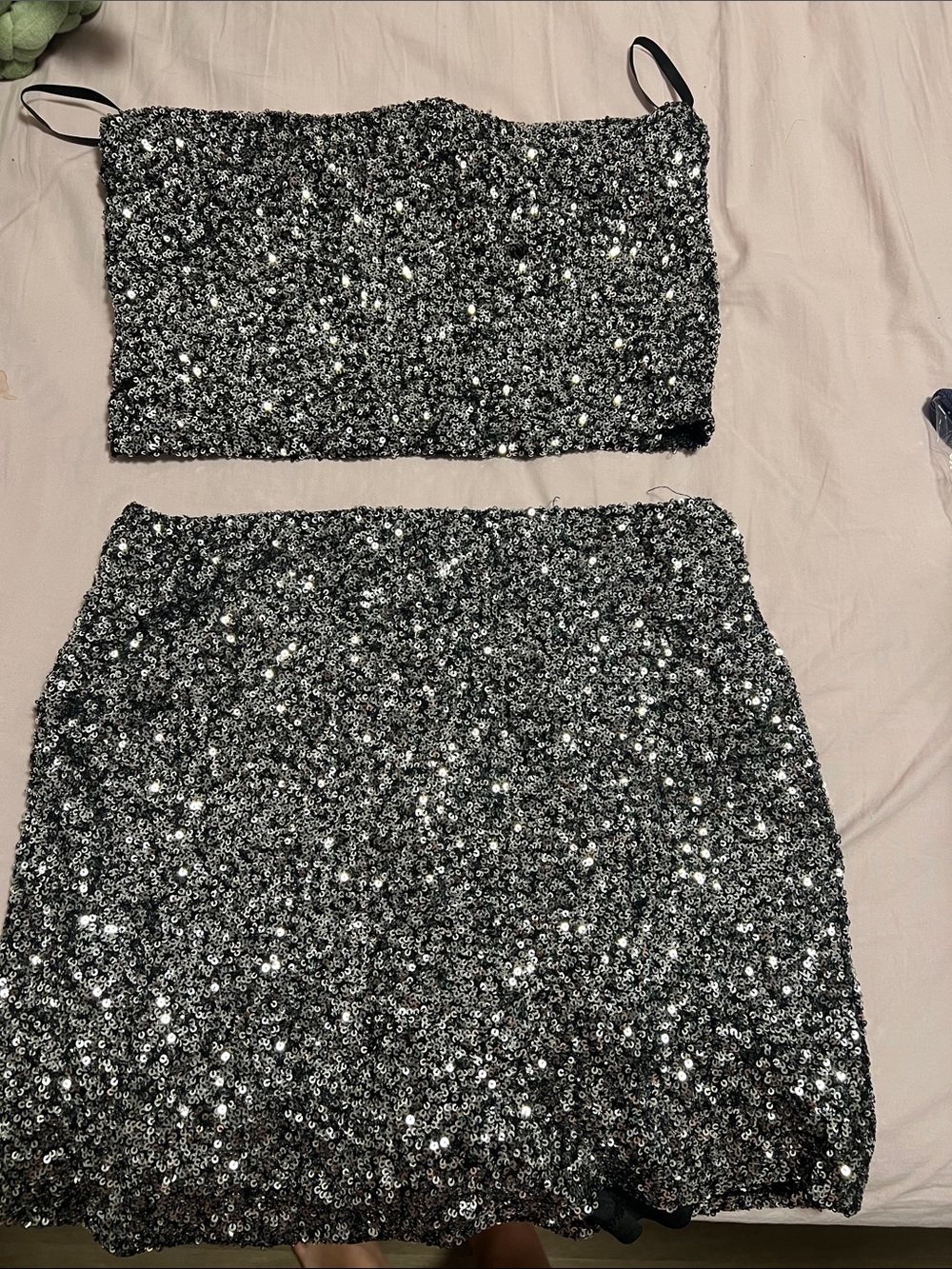 Black Sequin Mini Skort Set - Sparkle Evening Wear